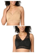 Rhonda Shear Women's 2-pack Classic Pin-Up Bra Sienna/Black