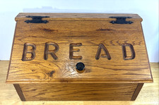 Wooden Bread Box Rustic Farmhouse Kitchen Sto...