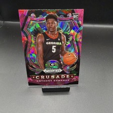 20-21 Prizm Draft Picks ANTHONY EDWARDS Pink Cracked Ice Crusade RC #81
