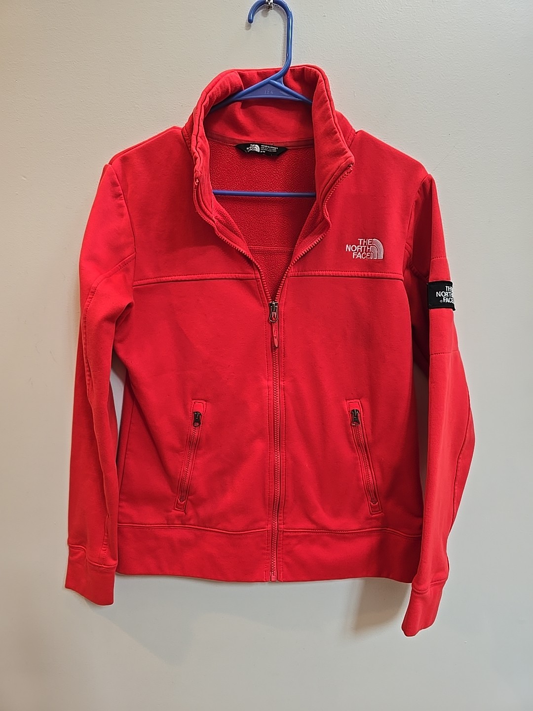 The North Face Jacket Womens Sz M Full Zip Athletic Zip Pockets Red
