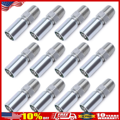 12 PACK 1/2'' NPTF HYDRAULIC HOSE END FITTINGS, 3/8'' I.D. HOSE X 1/2'' NPTF MALE