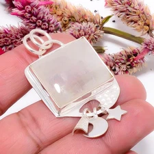 Rainbow Moonstone - India 925 Sterling Silver Pendant 2.03" sku39