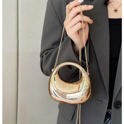 Mini goldene Abendtasche Acryl glänzend Clutch Handtasche Schulter Hochzeit Handtasche