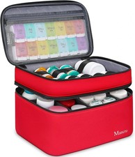Dual Layers Medicine Organizer Bag, Pill Bottle Organizer Storage with Lockable
