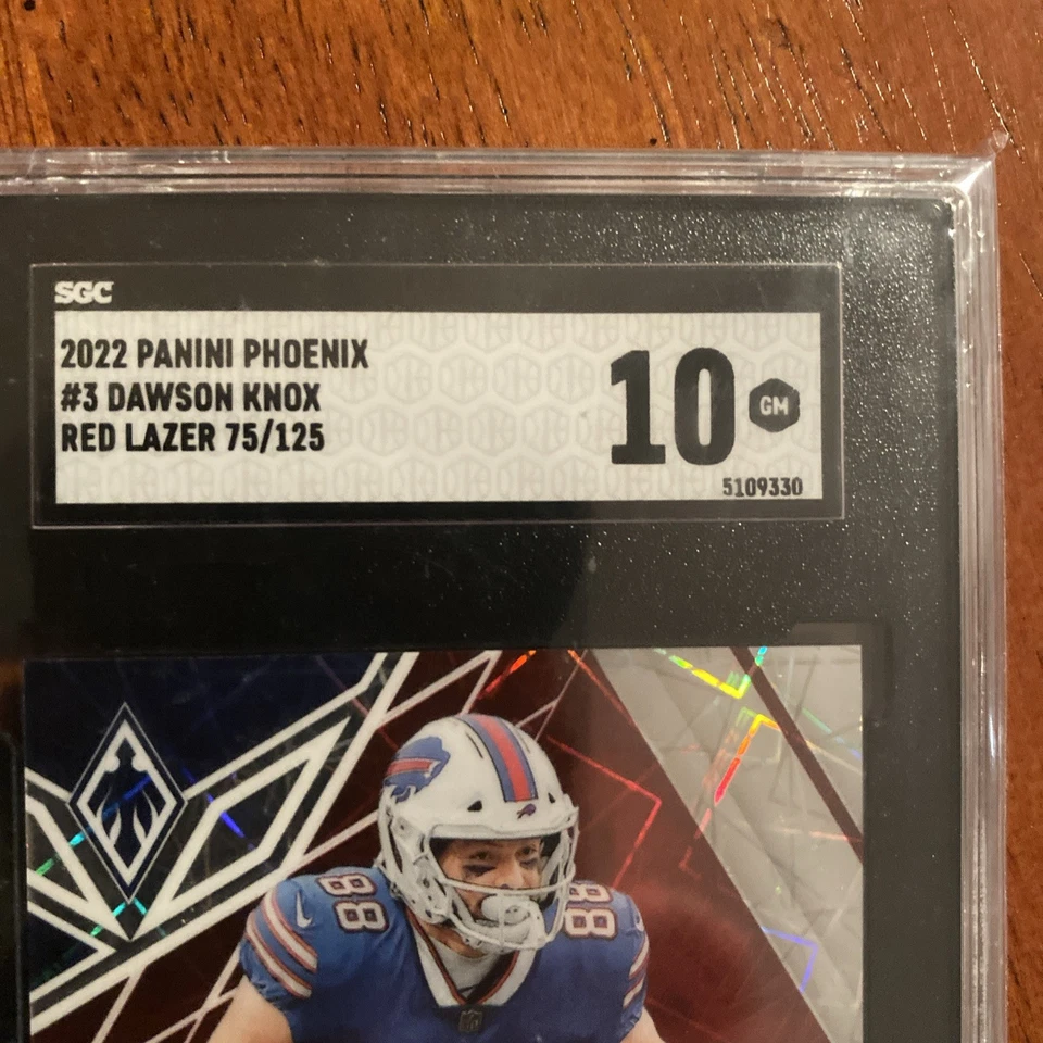 2022 Dawson Knox Panini Phoenix #3 Red Lazer 75/125 Graded SGC 10 - Image 4 of 4