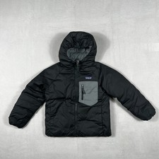 Patagonia Kids Reversible Down Sweater Hoody Black/Grey Puffer Jacket XXL 16-18
