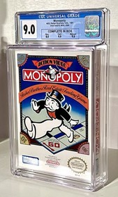 Monopoly Nintendo NES CGC Graded 9.0 CIB Complete in Box 9.9 Cartridge! WATA PSA