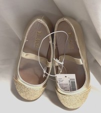 Children s Place Girls Flats Size 8 Gold Glitter Ballerina Holidays Christmas