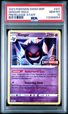 Pokemon Gengar STAFF SWSH241 Prerelease Holo Black Star Promo PSA 10 GEM GRAIL