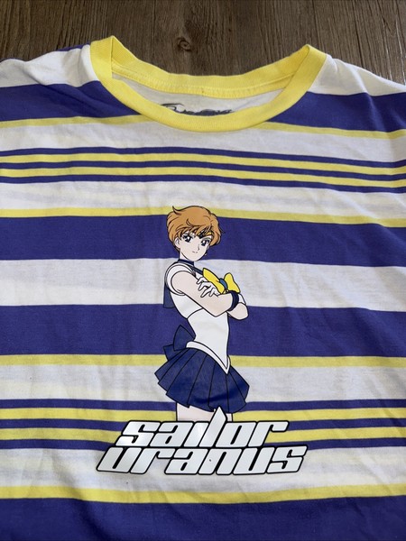 Boxlunch Exclusive Sailor Moon Uranus T Shirt Striped Size Large Anime Manga