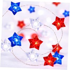 4th of July Decorations Lights 13FT 40LED Fairy Lights Red White and Blue