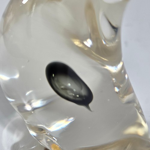 Cisne de vidrio artístico soplado a mano vintage MURANO de 5" pato pájaro transparente con negro gris Venecia - Imagen 4 de 10