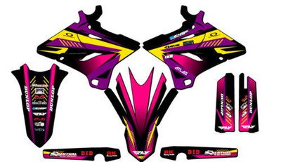 2002-2004 Passt Für POLISPORT RESTYLE YZ 125 SURGE Lila Senge Grafikset