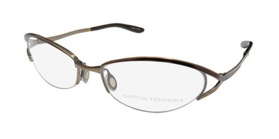 NEW BARTON PERREIRA ELIZA GLASSES ANG/CIM METAL CAT EYE HALF-RIM GOLD 53-17-125