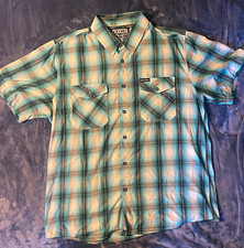 Dixxon Flannel Company D-LUX Men  s Blue Plaid Flannel Short Sleeve Button-Up 2X