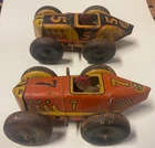 Vintage Marx Tin Wind-Up Non-Working Racer #5 & Working Racer #7