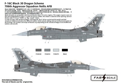 FabScale Studio FD72047 1:72 F-16C Fighting Falcon Block30 Dragon Scheme 706th A
