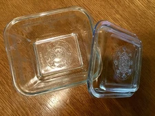 Vintage Fire King Philbe Sapphire Blue Refrigerator Dish w/ Lid 5" x 4-3/8" x 3"