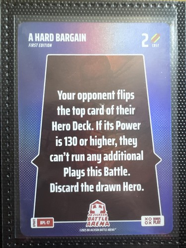 2025 Bo Jackson Battle Arena Update BONUS PLAY : A Hard Bargain SSP BPL-17 FOIL