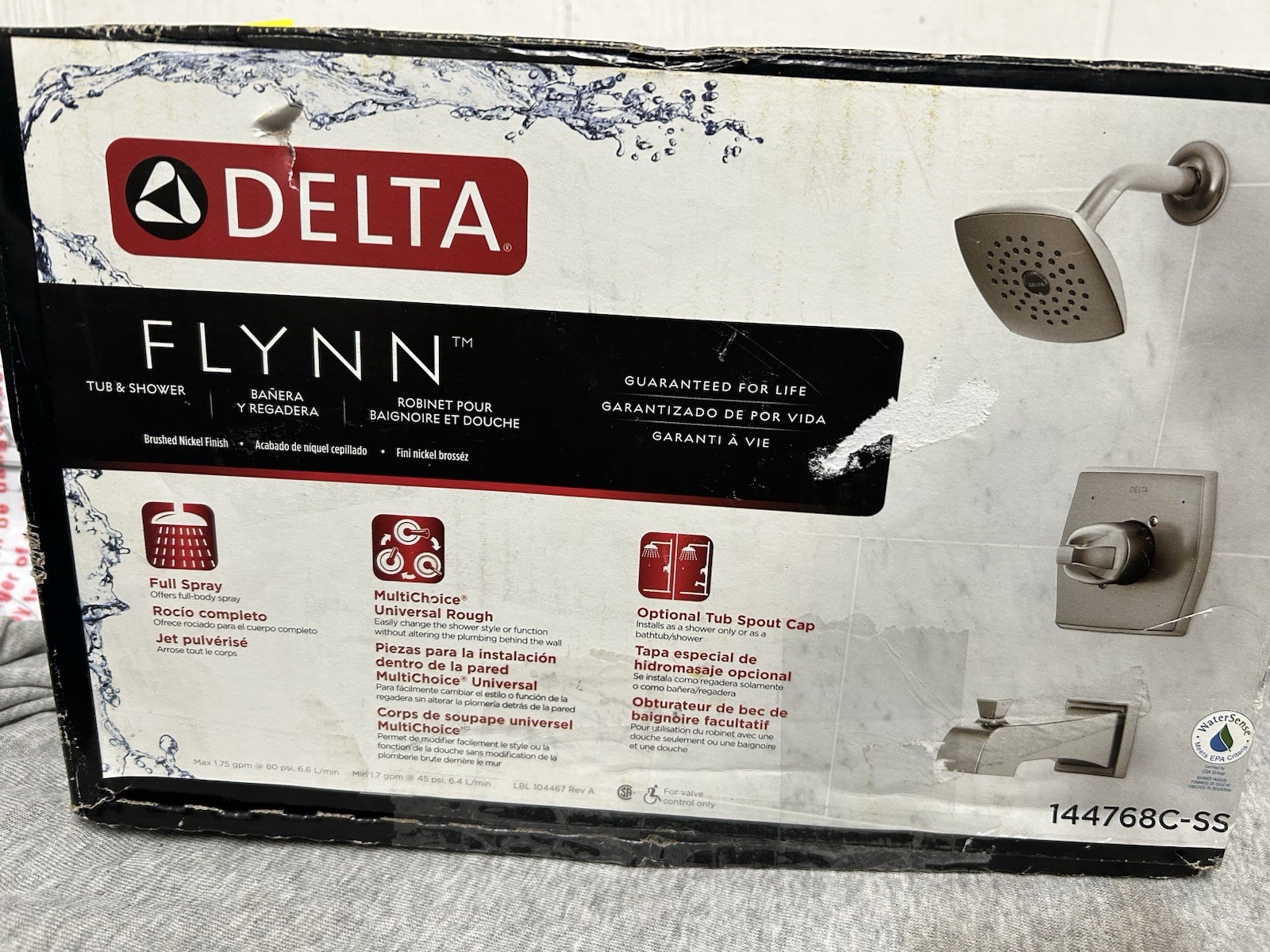Delta Flynn Badarmatur Mit Ventil – 1 Griff, Chrom, Für Badewanne & Dusche