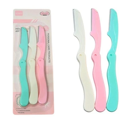 AYZAL 3PCS Women Eyebrow Razor Shaper Trimmer Set Facial Hair Remover Face Lip Shaver