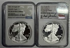 Two 2021 W silver American Eagle’s type I & type II both PF 70’s Ultra Cameo’s