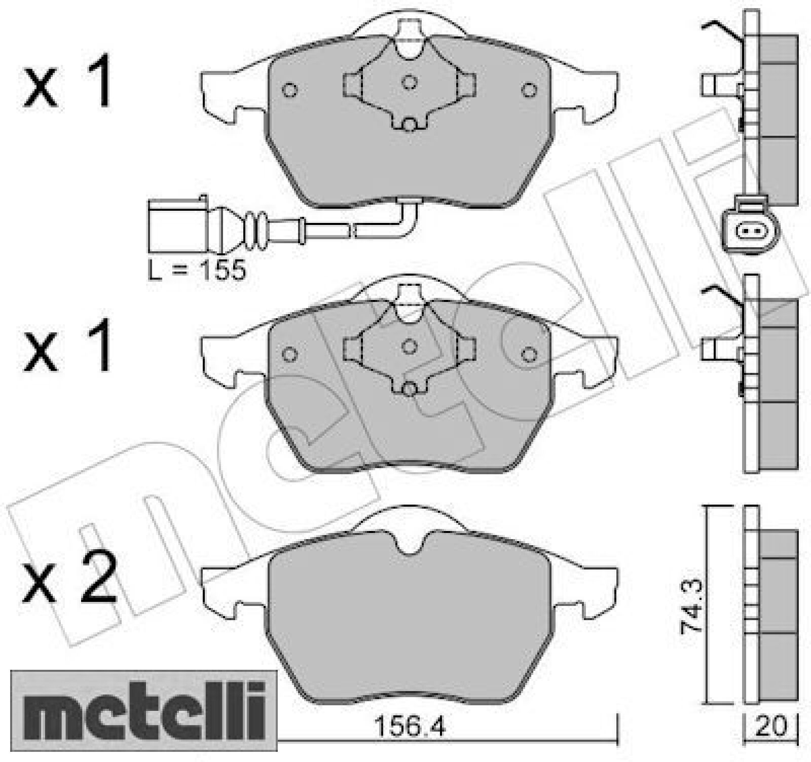 metelli 22-0181-4 Bremsbelagsatz für Scheibenbremse Bremsbelagsatz