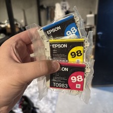 Lot Of 3 Genuine Epson 98 Color Ink Cartridges Magenta Cyan Yellow NEW SEALED