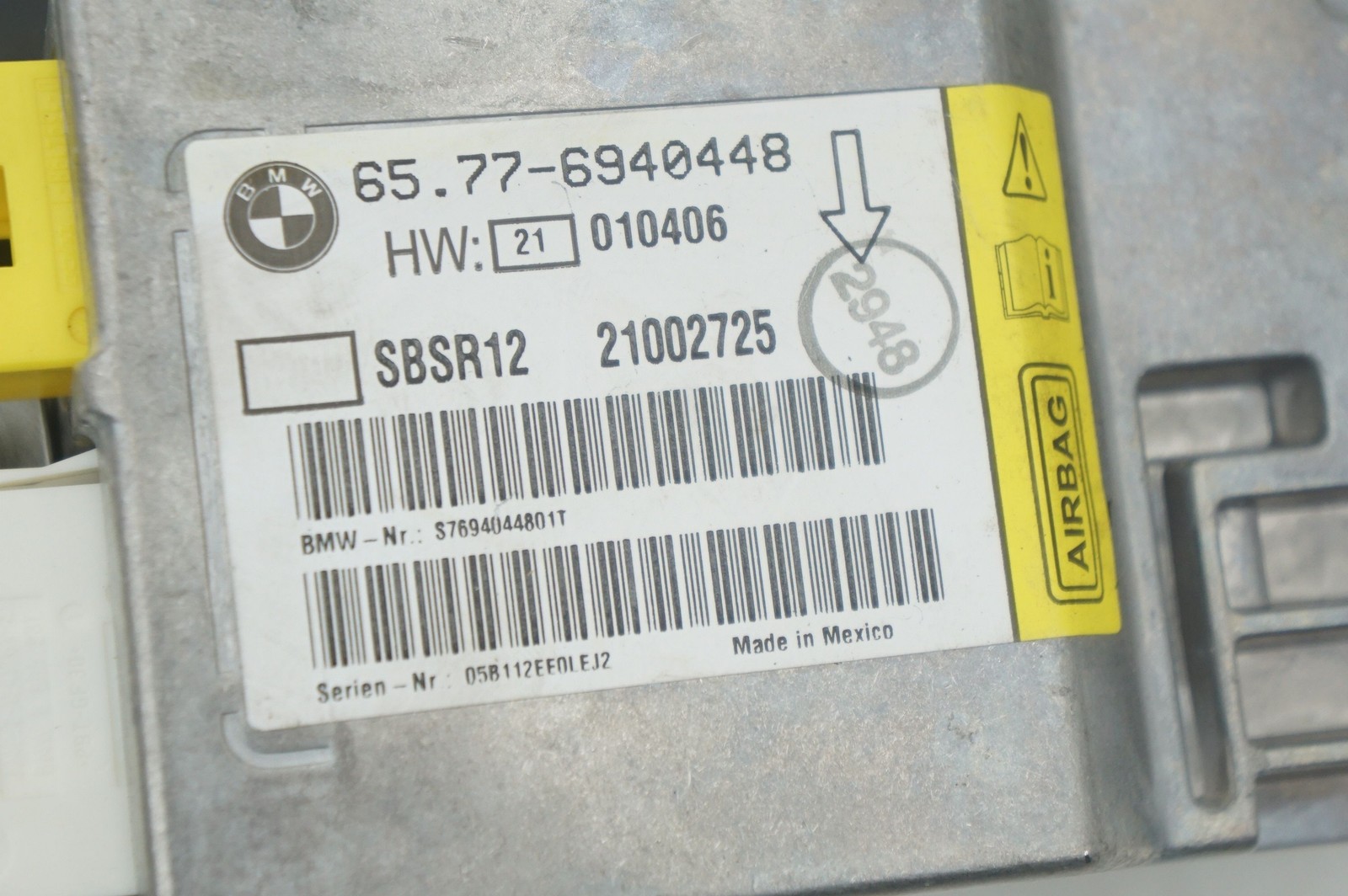 Crash Impact Sensor Module Assembly OEM 65776940448 Rolls Royce Phantom Vii 2006