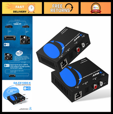 Audio Over Cat5e/6 Extender - 900ft Digital Optical Coaxial Toslink Signal, LAN