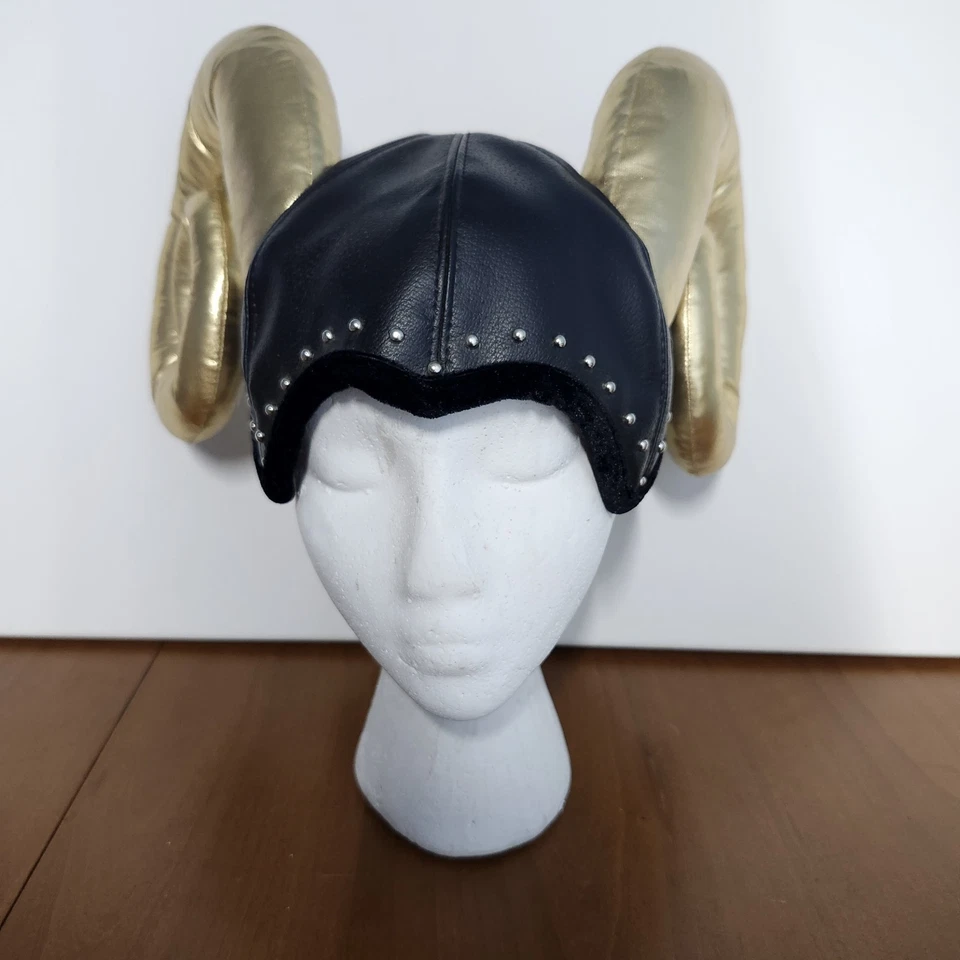 Elope Ram Cuernos Dorados Cuernos Tocado Negro Fiesta de Halloween Divertido Juegos con disfraces Rizados  Foto 3 de 4