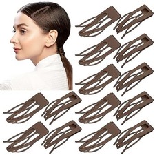 24 Pcs Double Grip Hair Clips Metal Snap Clips Women Barrettes for Hair Making,