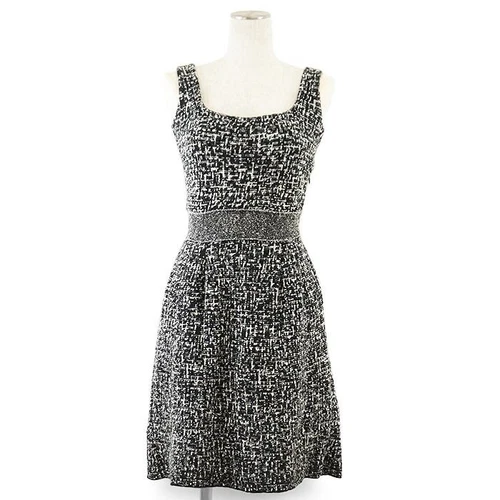 Abito donna Christian Dior nero multicolore maglia tweed glitter taglia 38 aut
