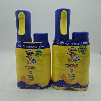 2 Pack Banana Boat Kids SPF50 360 Coverage Spray + Refill 5.5ozEXP 5/2027