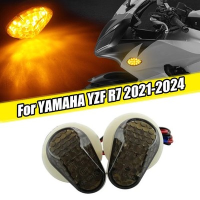 Pair LED Turn Signals Flush Mount Blinker for Yamaha YZF R1 R6 R6S R3 FZ1 FZ6R