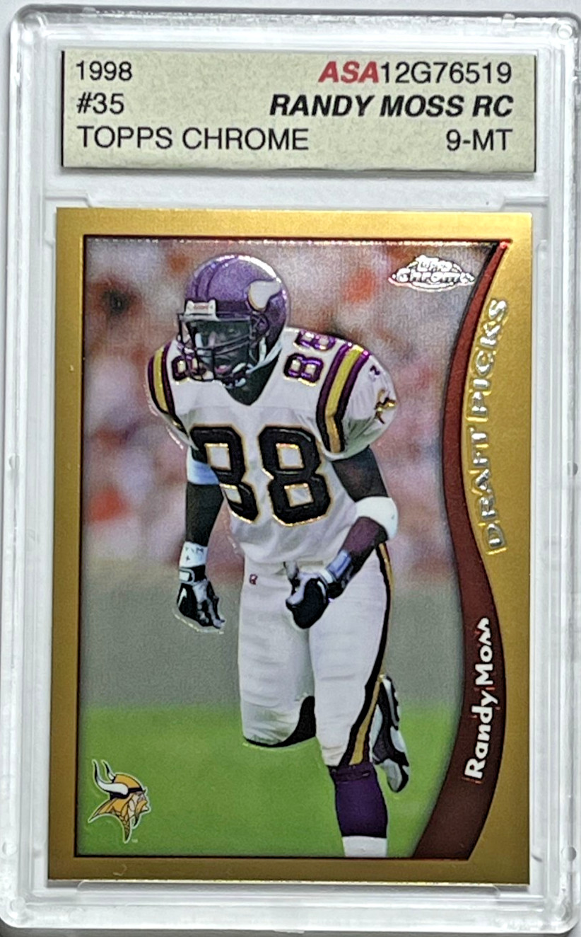 1998 TOPPS CHROME RANDY MOSS ROOKIE #35 ASA 9 MINT