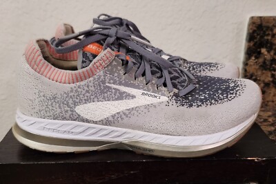 Brooks Bedlam Knit Women s 1202721B137 Gray Coral Athletic Running Shoes Sz 8