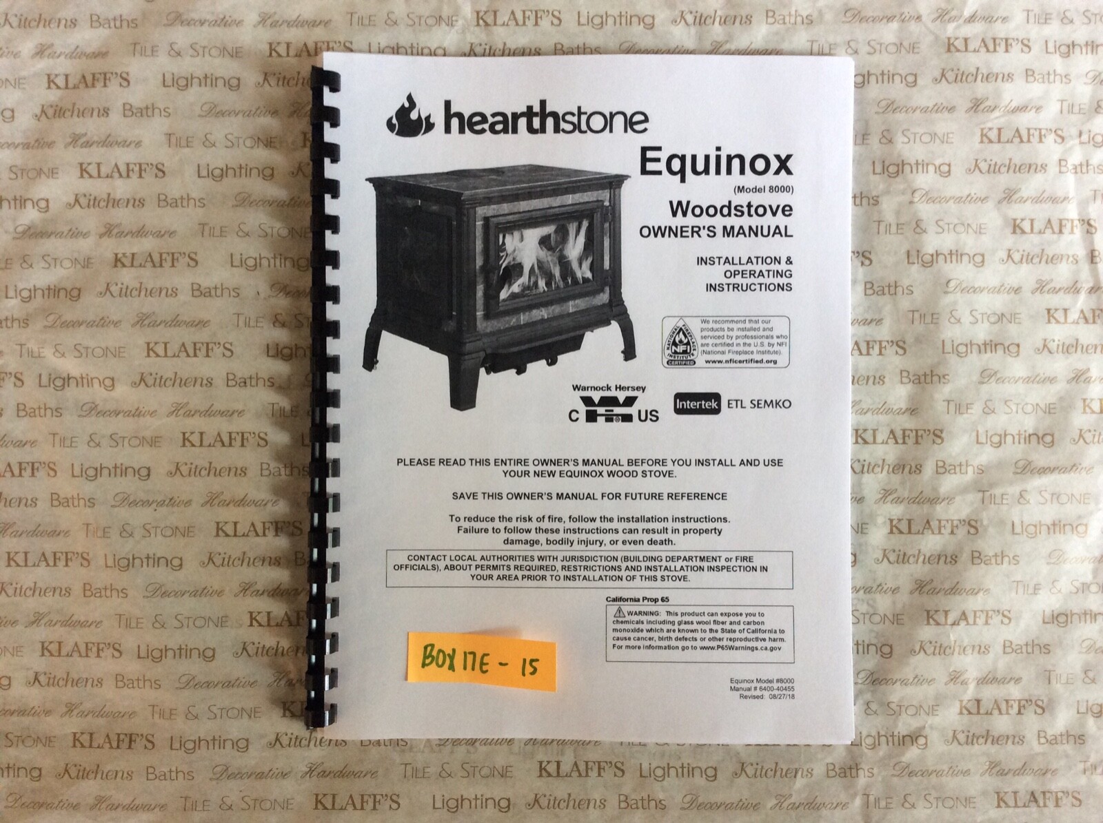 Hearthstone Equinox 8000 Woodstove Operation Owneru0026#039;s manual | eBay