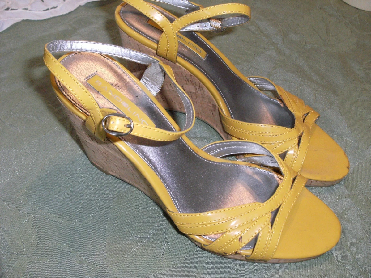 Mustard yellow hotsell wedge sandals
