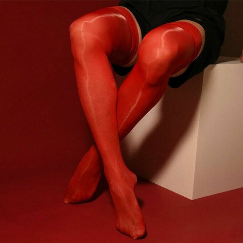 Men Sexy Ultrathin Long Socks Sheer See Through Shiny Silky Thigh High Stockings - Picture 3 of 21