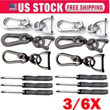3/6x Keychain Key Ring Carabiner Clip Bag Keyring Chain Fob D-Ring Holders HOT