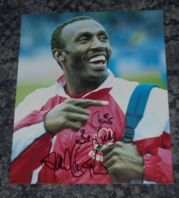 LINFORD CHRISTIE - OLYMPIC GOLD - 8x6 MAGAZINFOTO SIGNIERT - (BESCHRIFTET) (5)