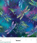 Cotton On Dragonfly Wings Dragonflies Multicolor Fabric Print by Yard D581.70