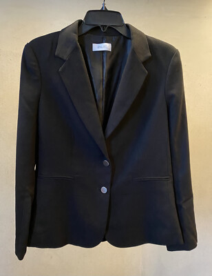 ENLIST minimalistischer klassischer Blazer schwarz silberne Knöpfe Größe 12/14