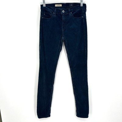 AG ADRIANO GOLDSCHMIED Blue The Prima Mid Rise Cigarette Leg Corduroy Pants 26