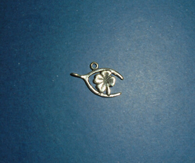 Wishbone Four Leaf Clover Good Luck Lucky Bracelet Charm Sterling Silver 925