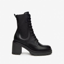 Nero Giardini donna stivali anfibi in pelle con tacco alto I117133D colore nero