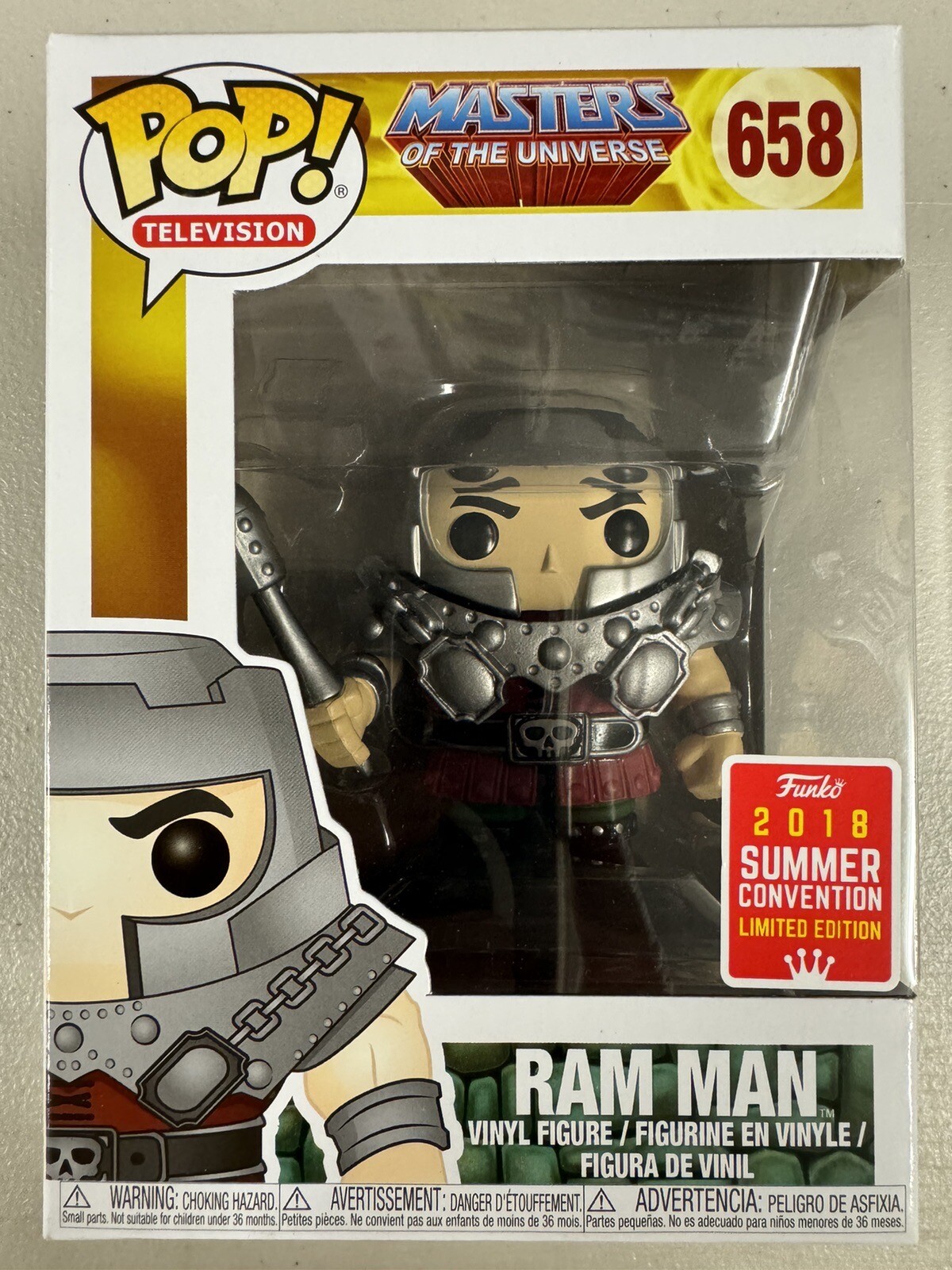 Ram Man 658 ~ Masters Of The Universe (Motu) ~ Funko Pop Vinyl + Free Protector