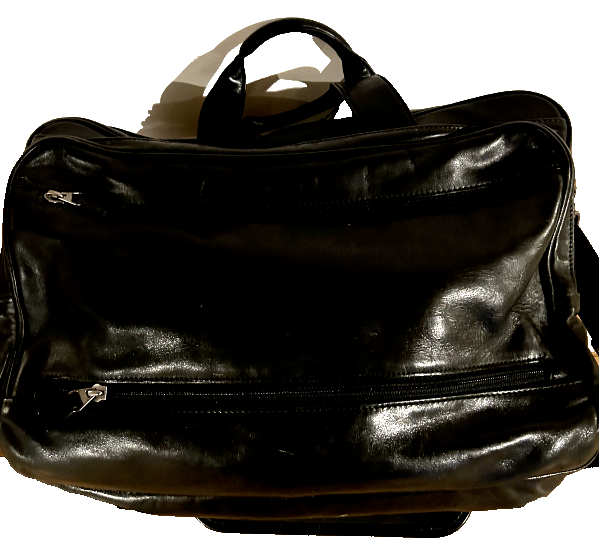 Hartmann Black Leather Briefcase Laptop Bag 18