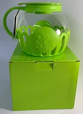Ecolution Micro-Pop 3 Qt Green Microwave Popcorn Popper Glass UNUSED